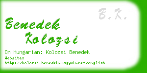 benedek kolozsi business card